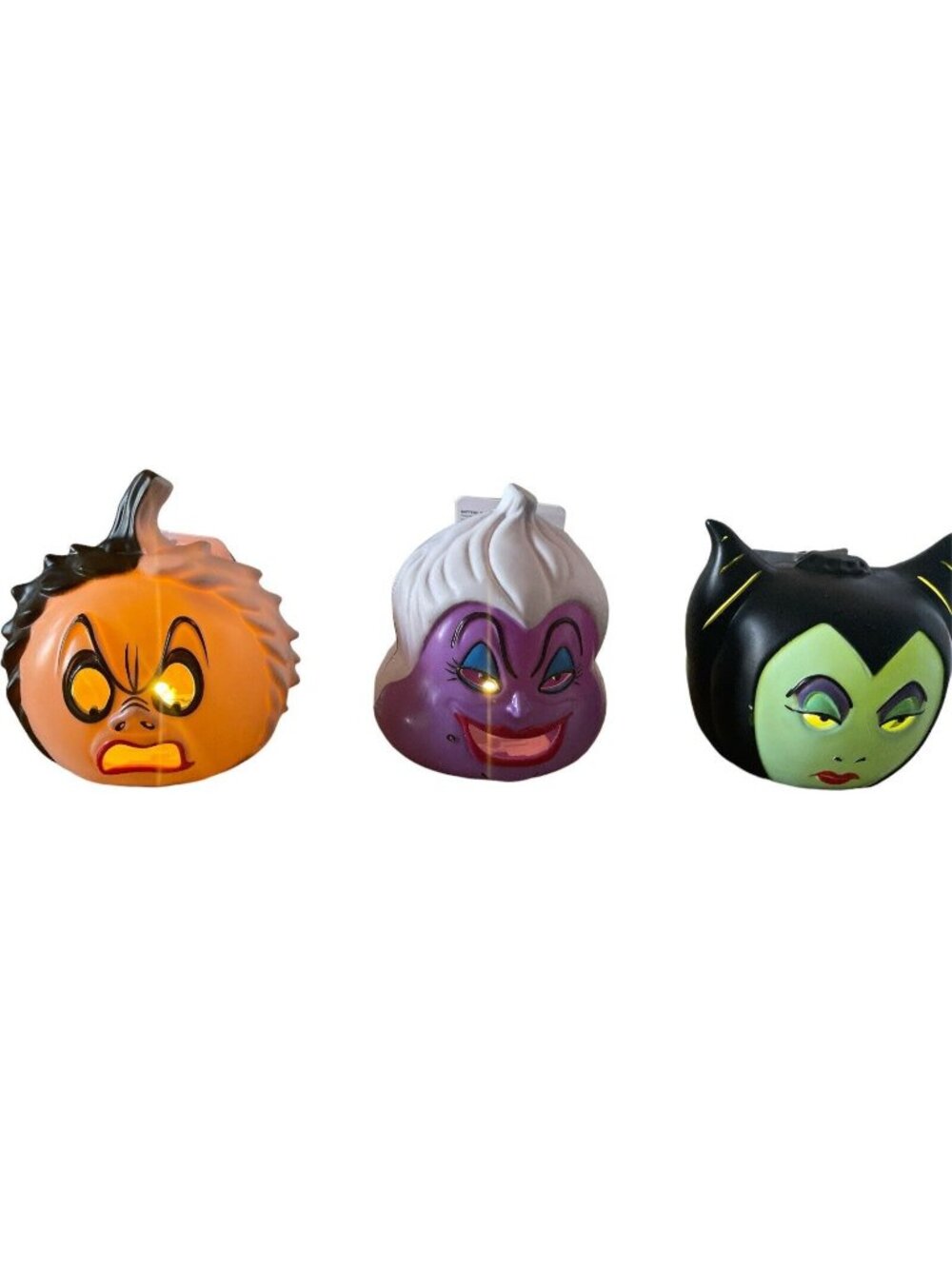 Disney Villians Cruella Maleficient Ursula Mini Lights 4" Set Of 3
